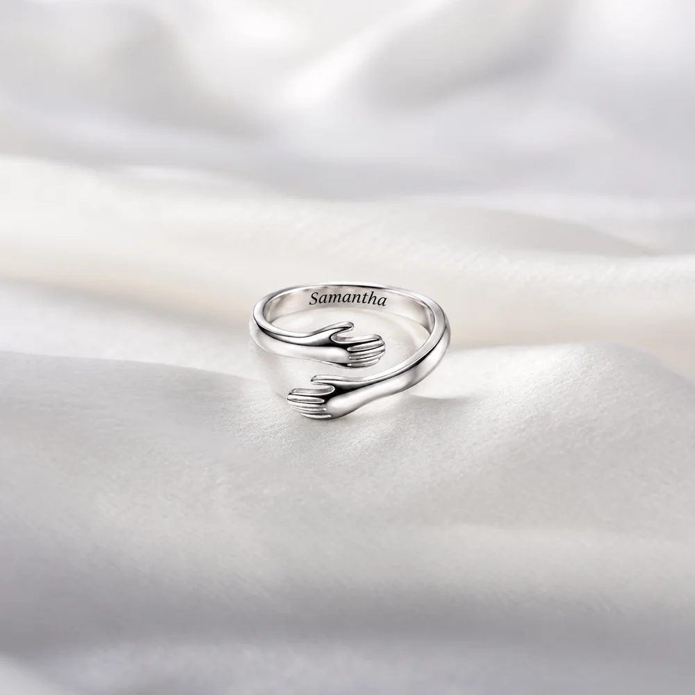 To My Granddaughter — Personalized Name Hug Ring