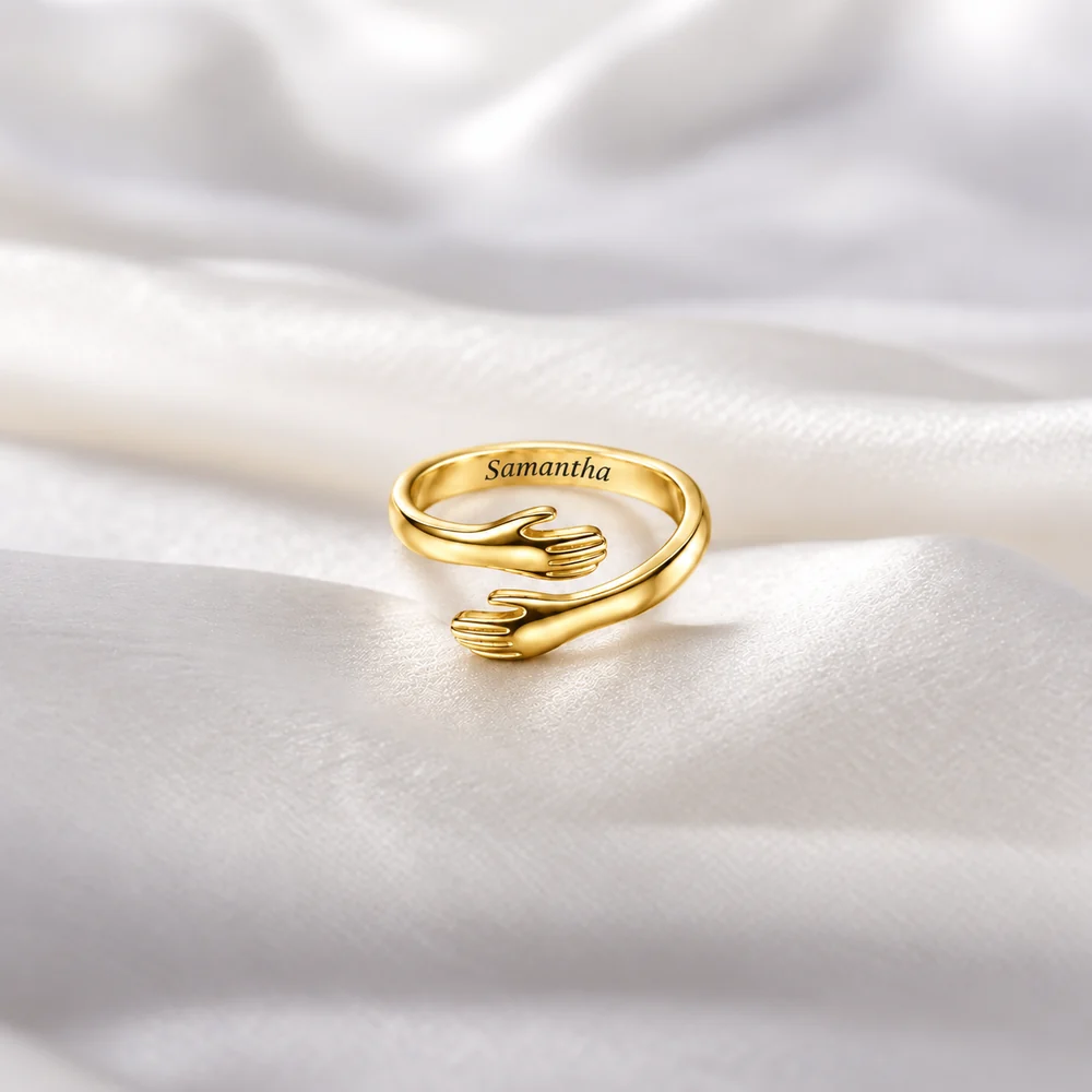 To My Granddaughter — Personalized Name Hug Ring