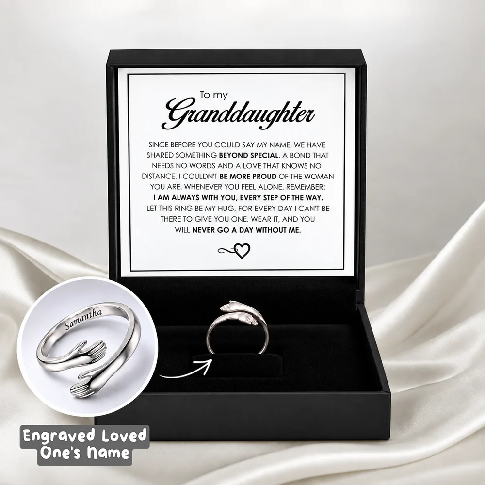 To My Granddaughter — Personalized Name Hug Ring