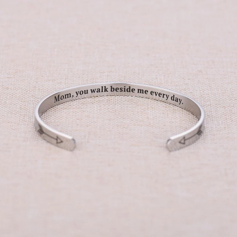 Memorial - Dad, You Walk Beside Me Everyday Cuff Bracelet