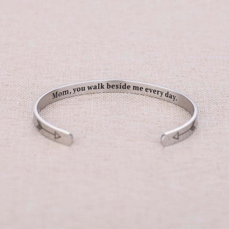Memorial - Dad, You Walk Beside Me Everyday Cuff Bracelet