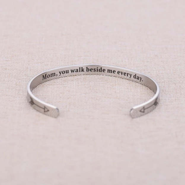 Memorial - Dad, You Walk Beside Me Everyday Cuff Bracelet