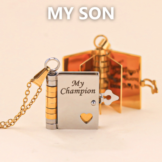 For Son - My Champion Book Necklace
