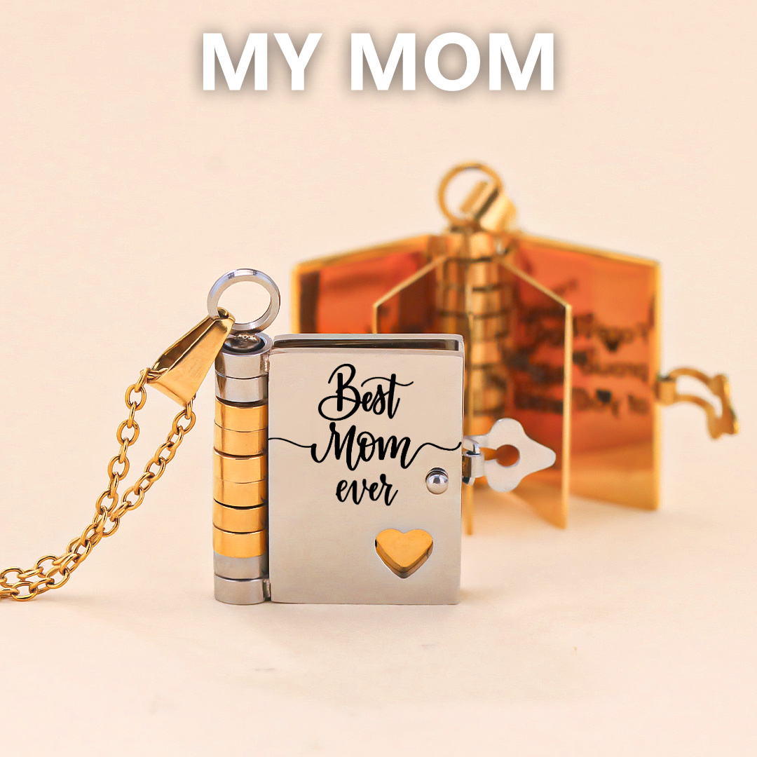 For Mom - Best Mom Ever Book Necklace