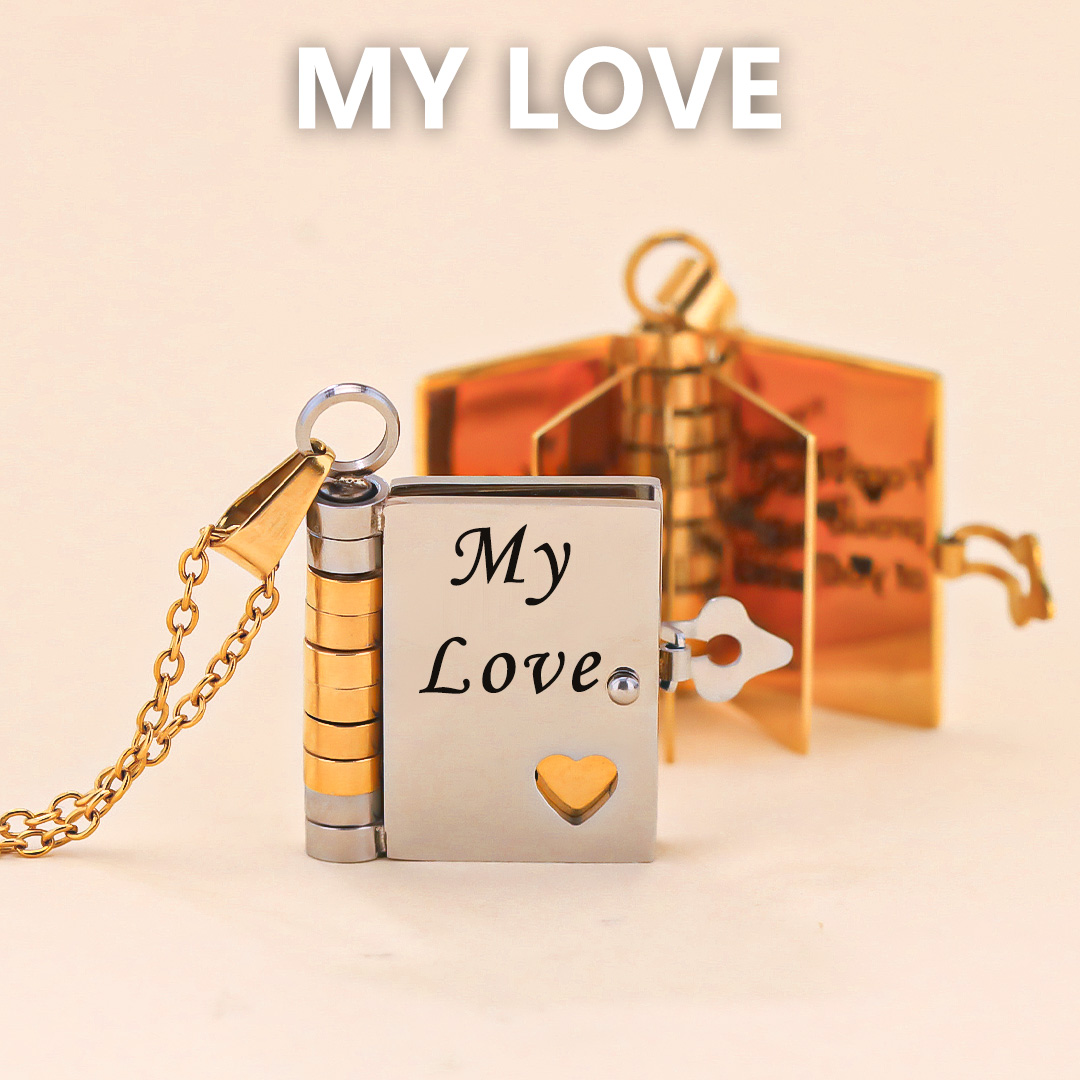 For Love - My Love Book Necklace