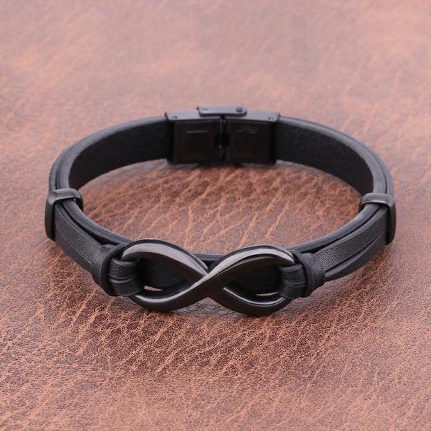 For Son - I Love You Until Infinity Runs Out Infinity Leather Bracelet