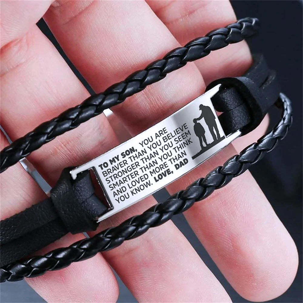 For Son - You Are Loved More Than You Know Leather Bracelet