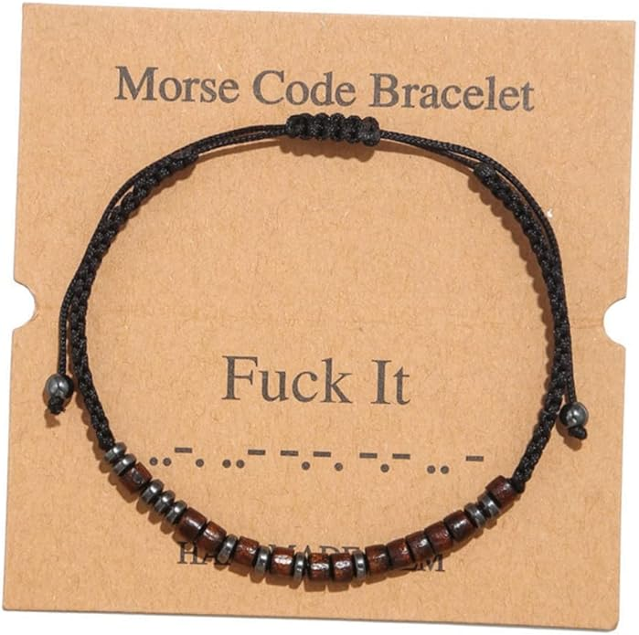 Fuck it Beaded Morse Code Bracelet