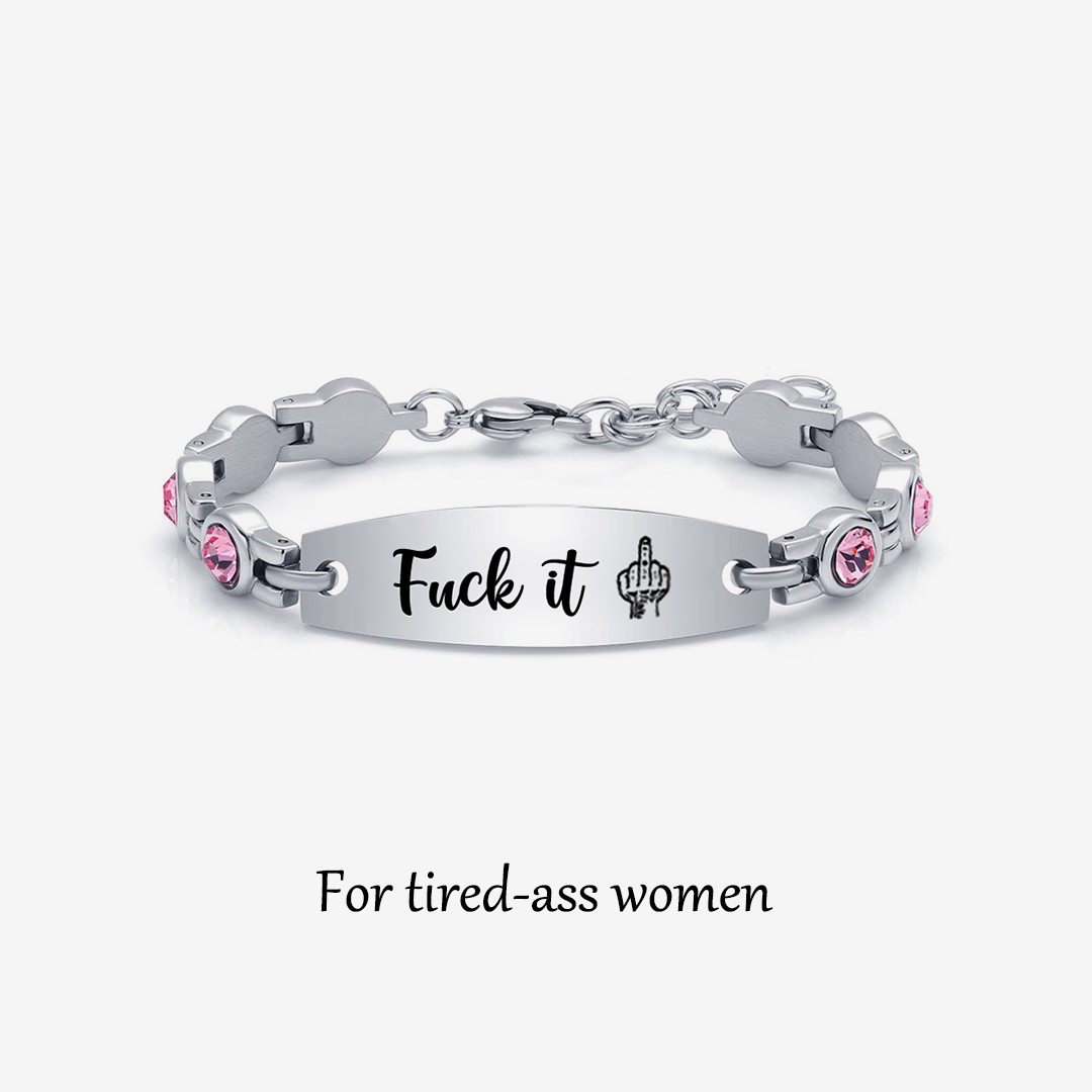 Fuck It Circle Diamond Chain Bracelet