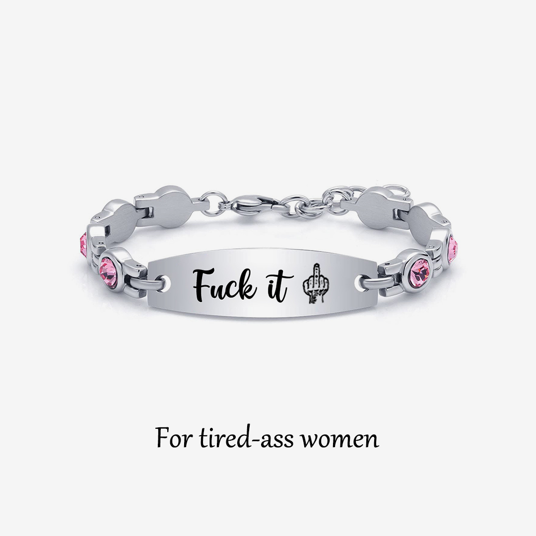 Fuck It Circle Diamond Chain Bracelet