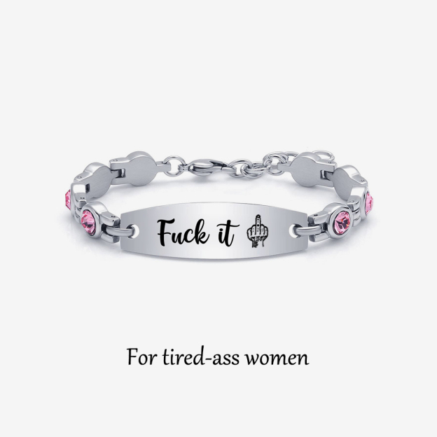 Fuck It Circle Diamond Chain Bracelet