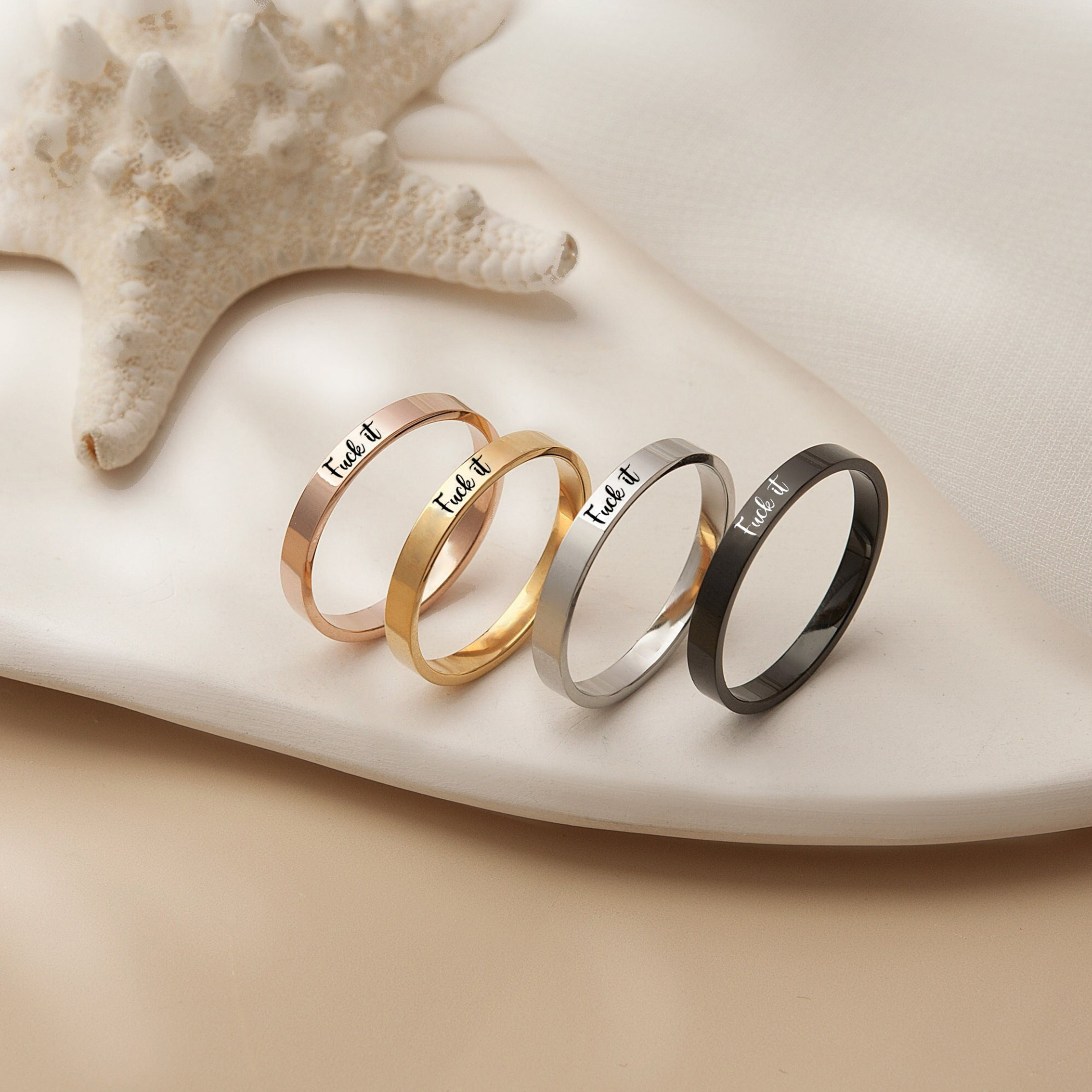 S925 Fuck It Circle Ring 
