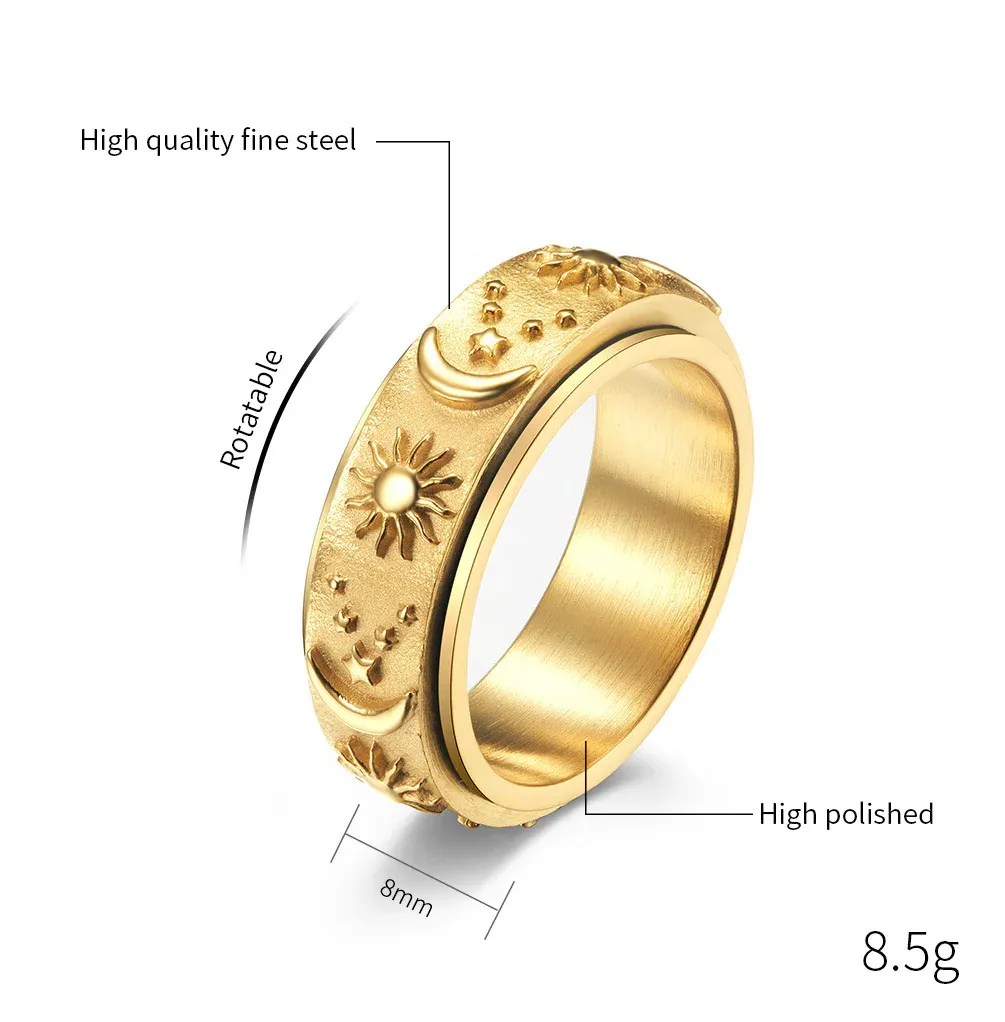 Sun And Moon Rotating Ring