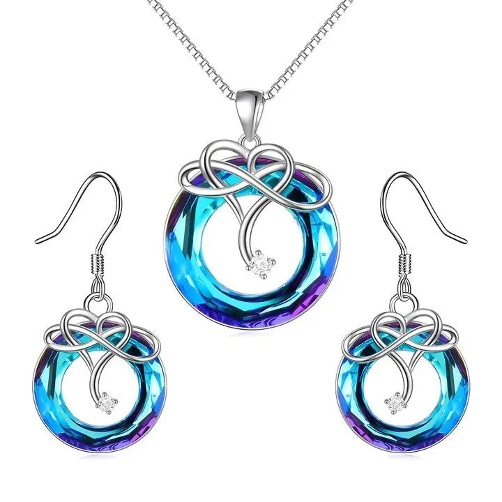 For Bonus Daughter-S925 Love You With All My Heart Crystal Necklace
