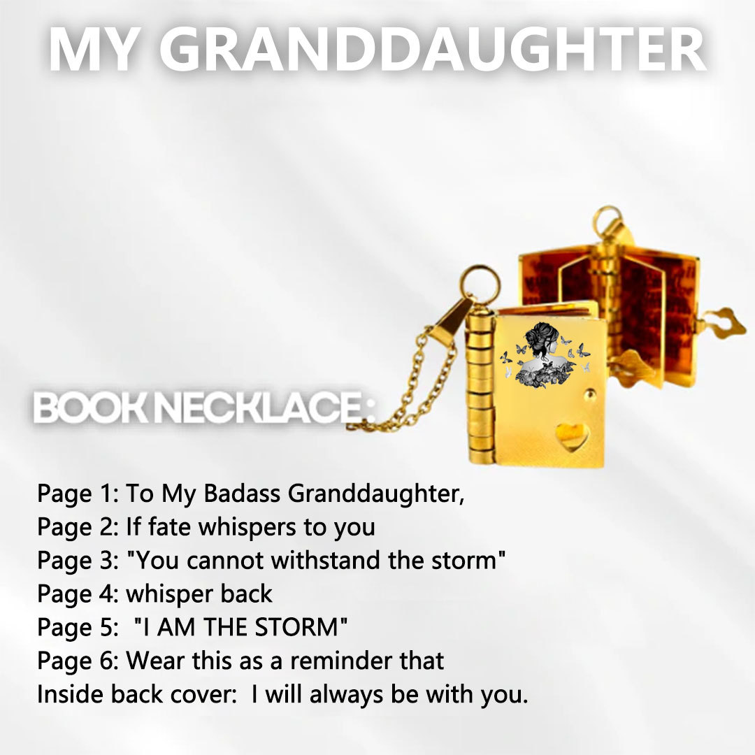 For Granddaughter - I'm The Storm Book Necklace