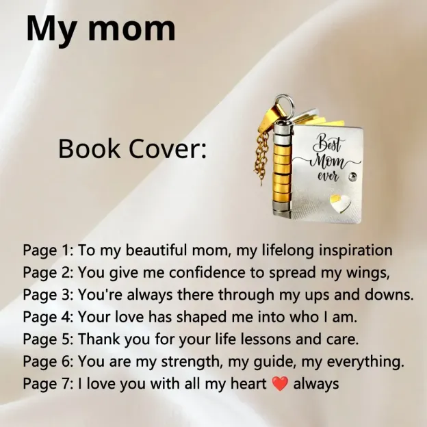 For Mom - Best Mom Ever Book Necklace