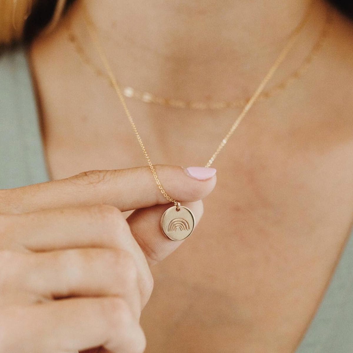 Rainbow Circle Necklace