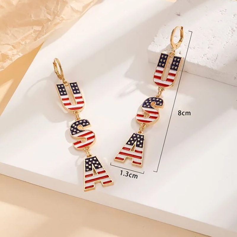 USA Letter Earrings