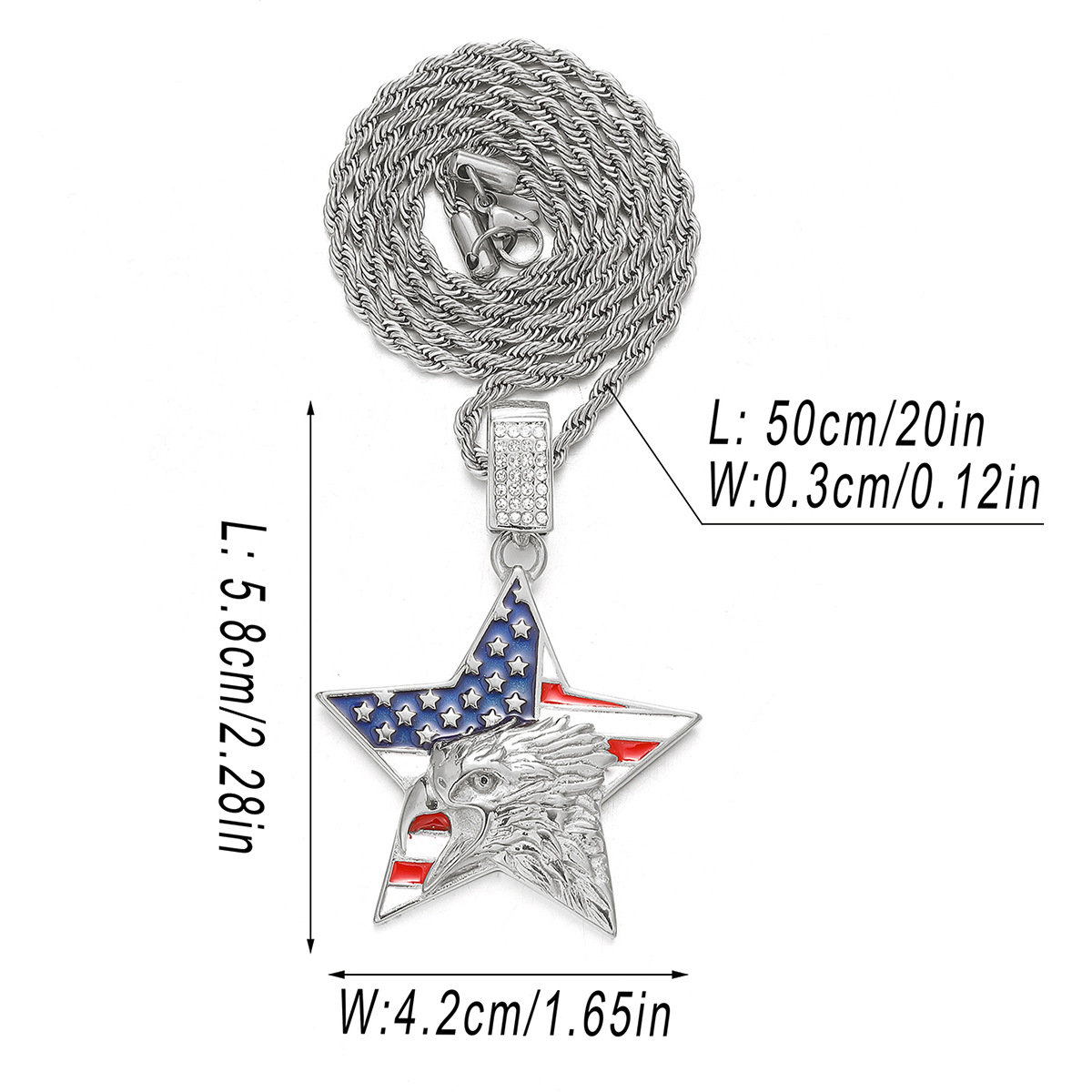 American Eagle US Flag Necklace