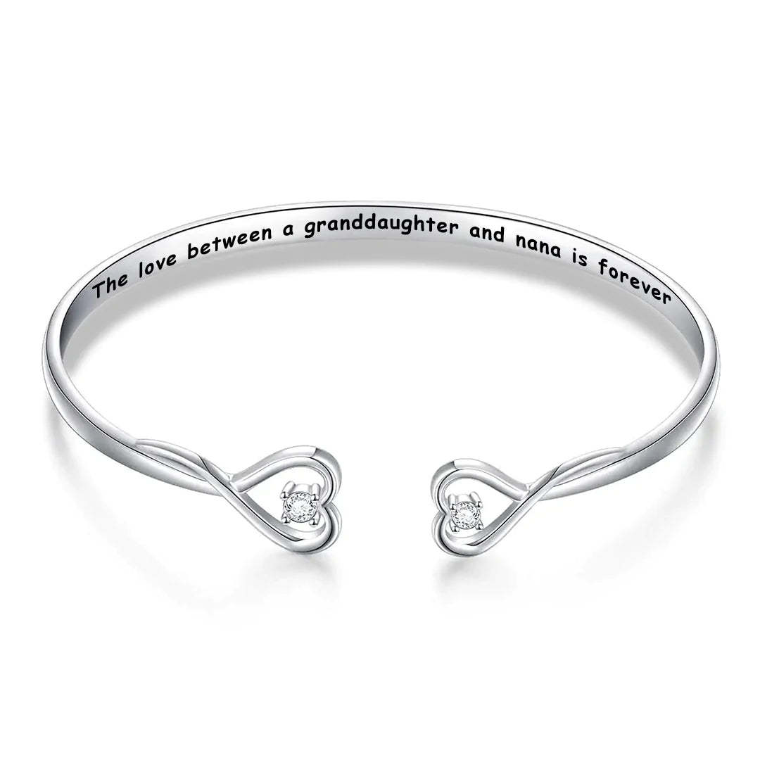 For Granddaughter - The Love Between A Granddaughter And Nana Is Forever Double Heart Bracelet-37bracelet