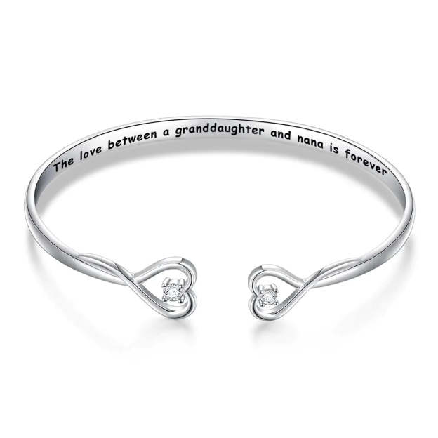 For Granddaughter - The Love Between A Granddaughter And Nana Is Forever Double Heart Bracelet-37bracelet