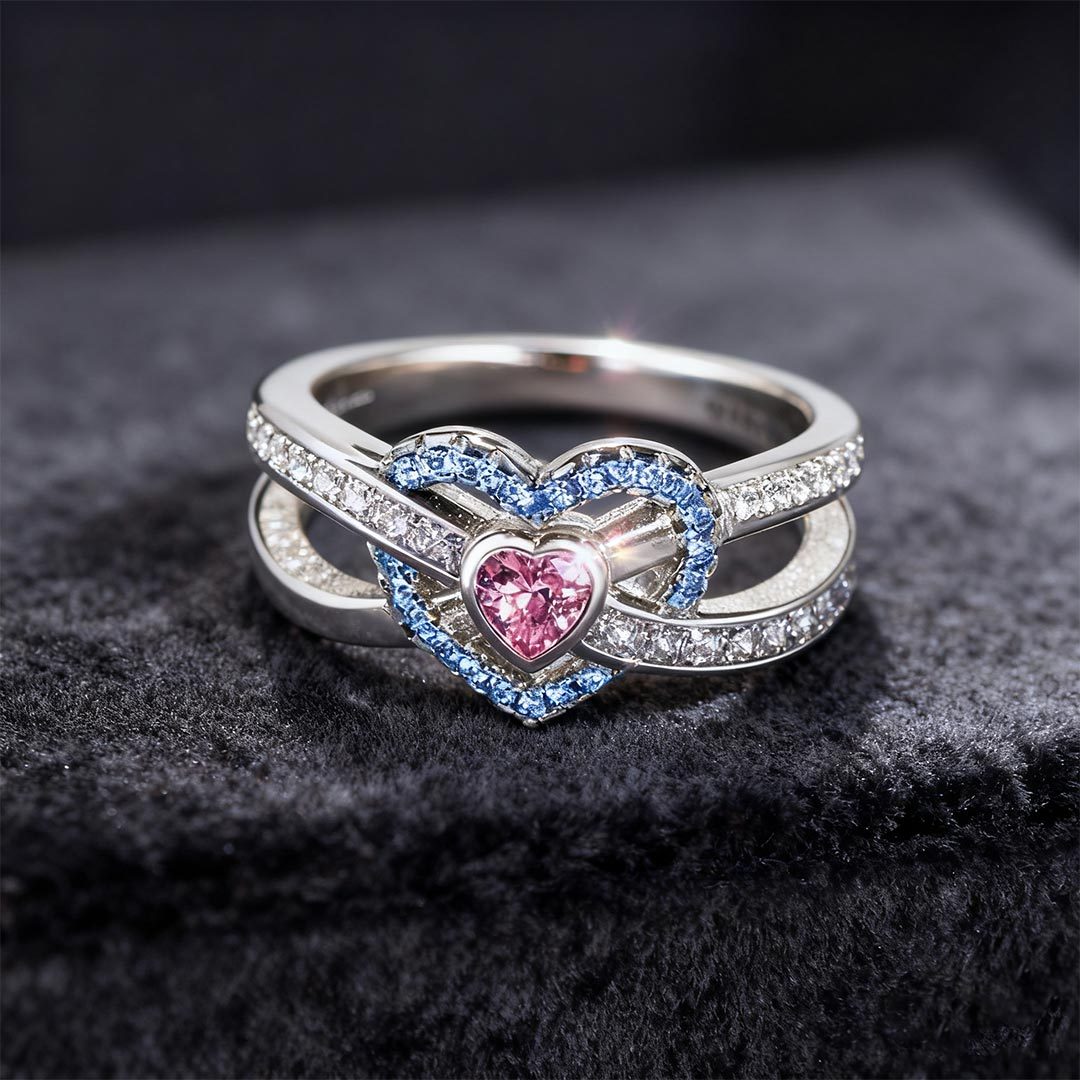 S925 Mother & Daughter Forever Linked Together Custom Infinite Love Ring