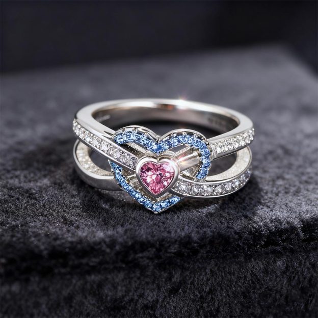S925 Mother & Daughter Forever Linked Together Custom Infinite Love Ring