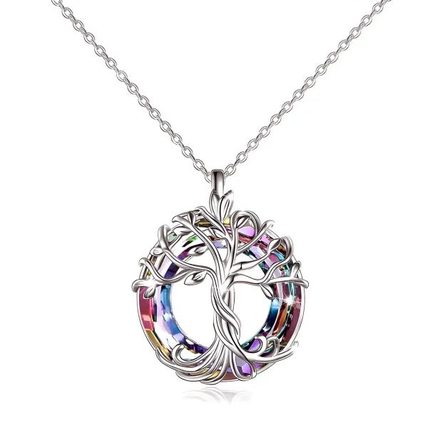 For Mom - S925 Mom is the Family Root Tree Crystal Necklace