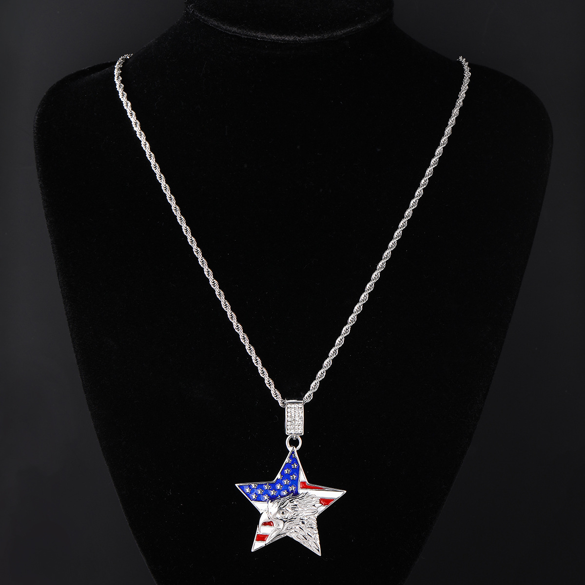 American Eagle US Flag Necklace