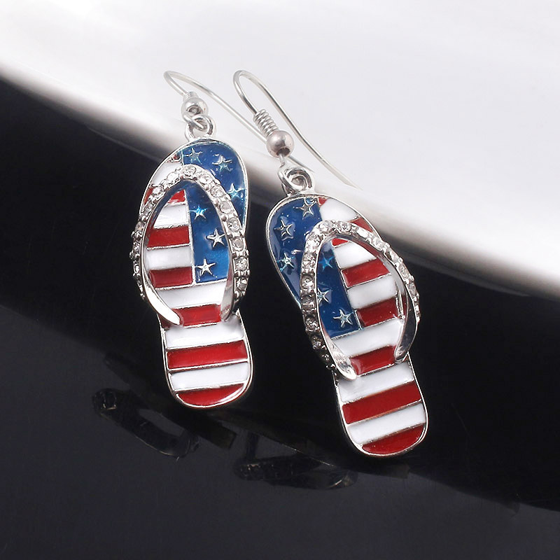 US Flag Slippers Earrings