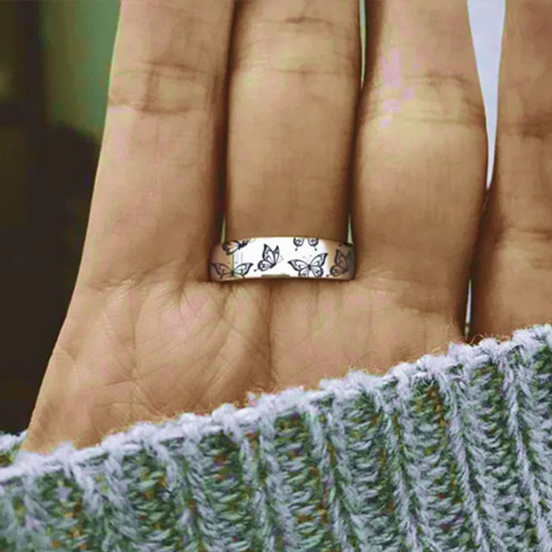 Butterfly stands for rebirth Ring