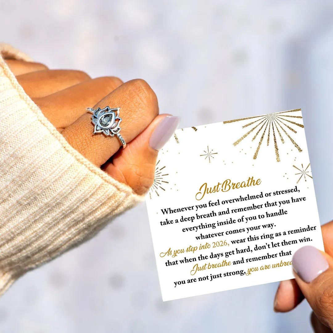 Just breathe  Lotus Ring