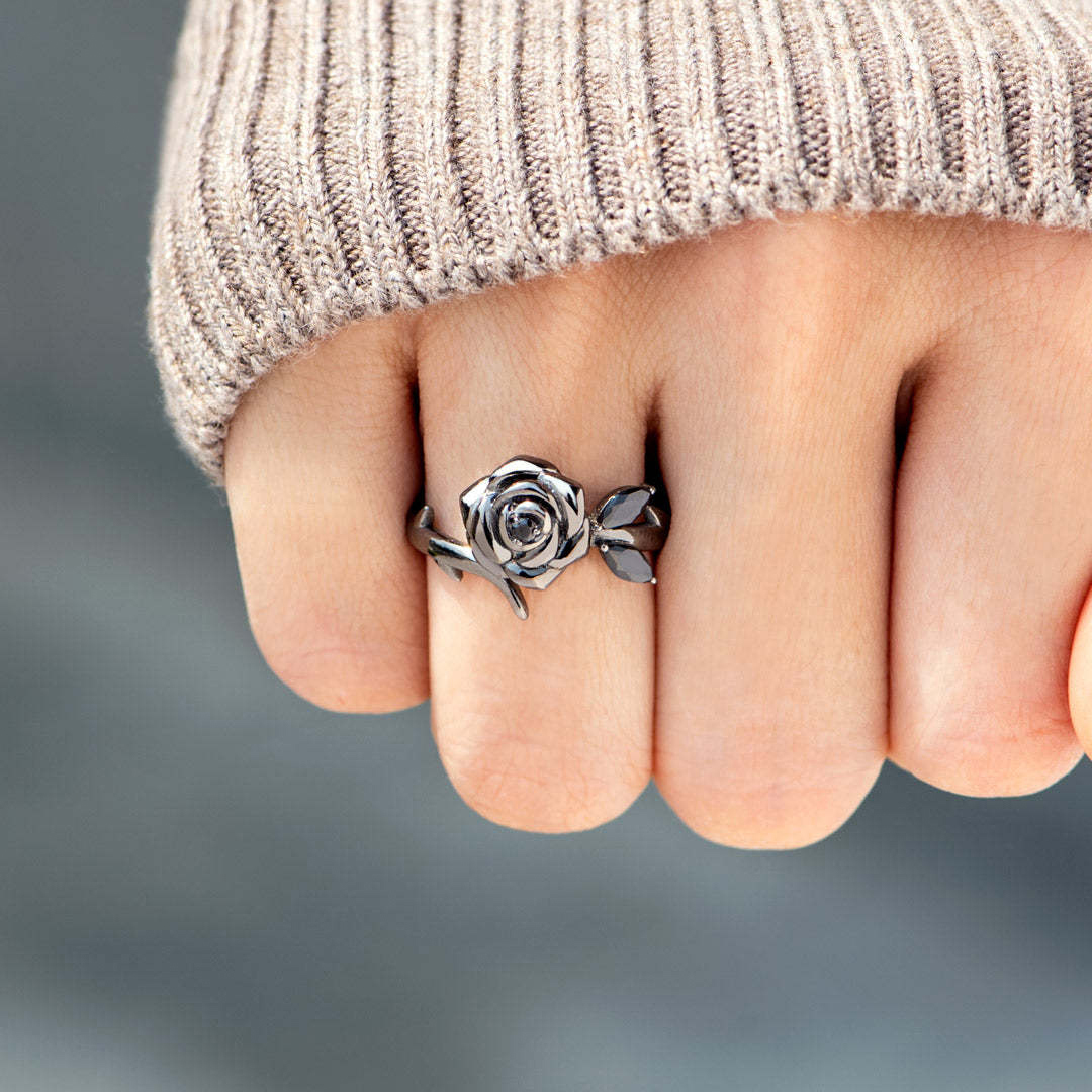 Strong as fuck Black Rose Self-Love Ring