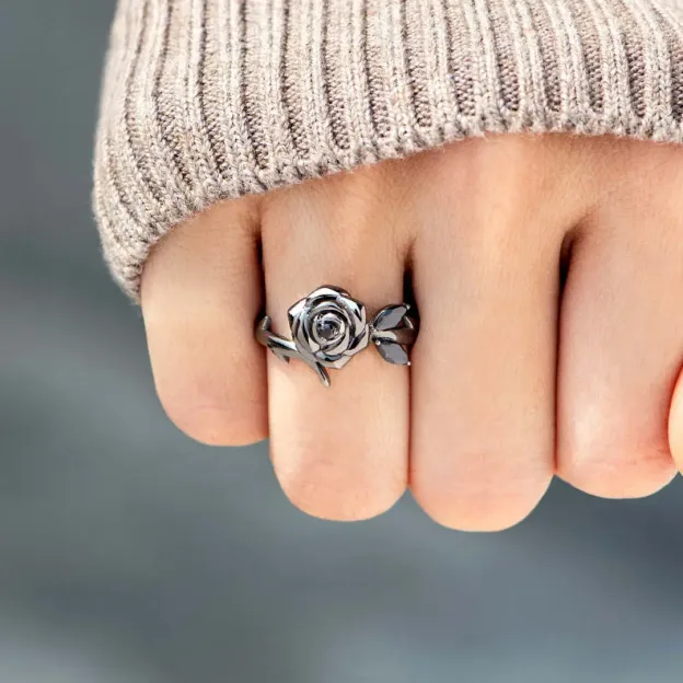  Strong as fuck Black Rose  Ring 