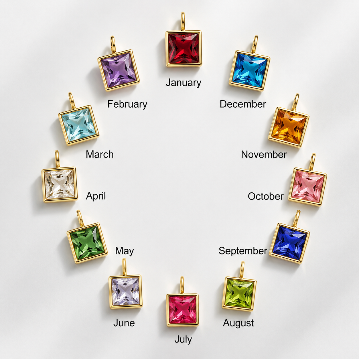 Personalized necklaces with 1-10 birthstones