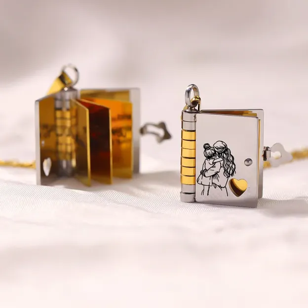 For Unbiological Daughter - Love You Always & Forever Book Necklace