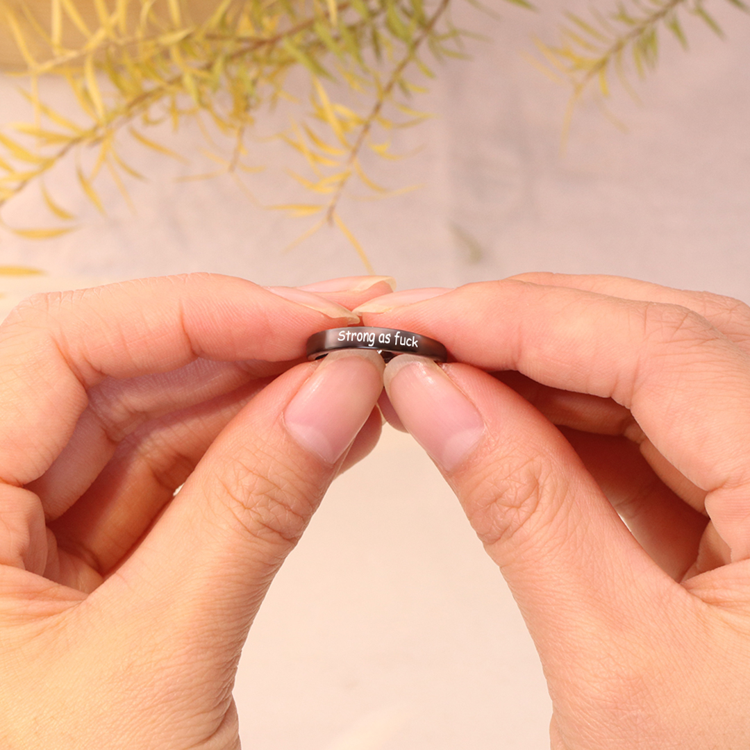 Strong as fuck Black Rose Self-Love Ring