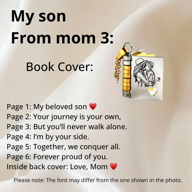For Son - My Beloved Son Book Necklace