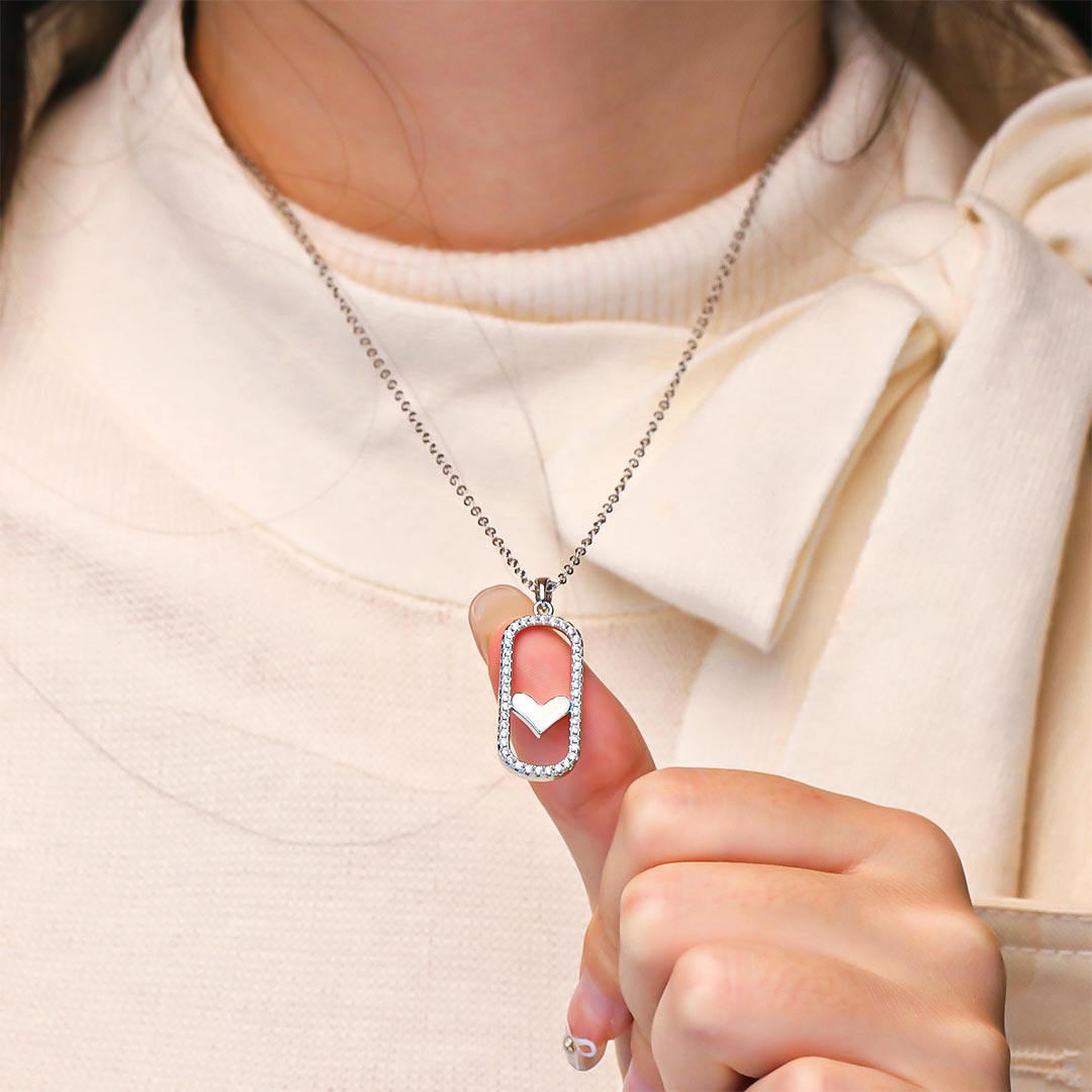 For Unbiological Daughter - Forever Linked Together Circle Heart Necklace