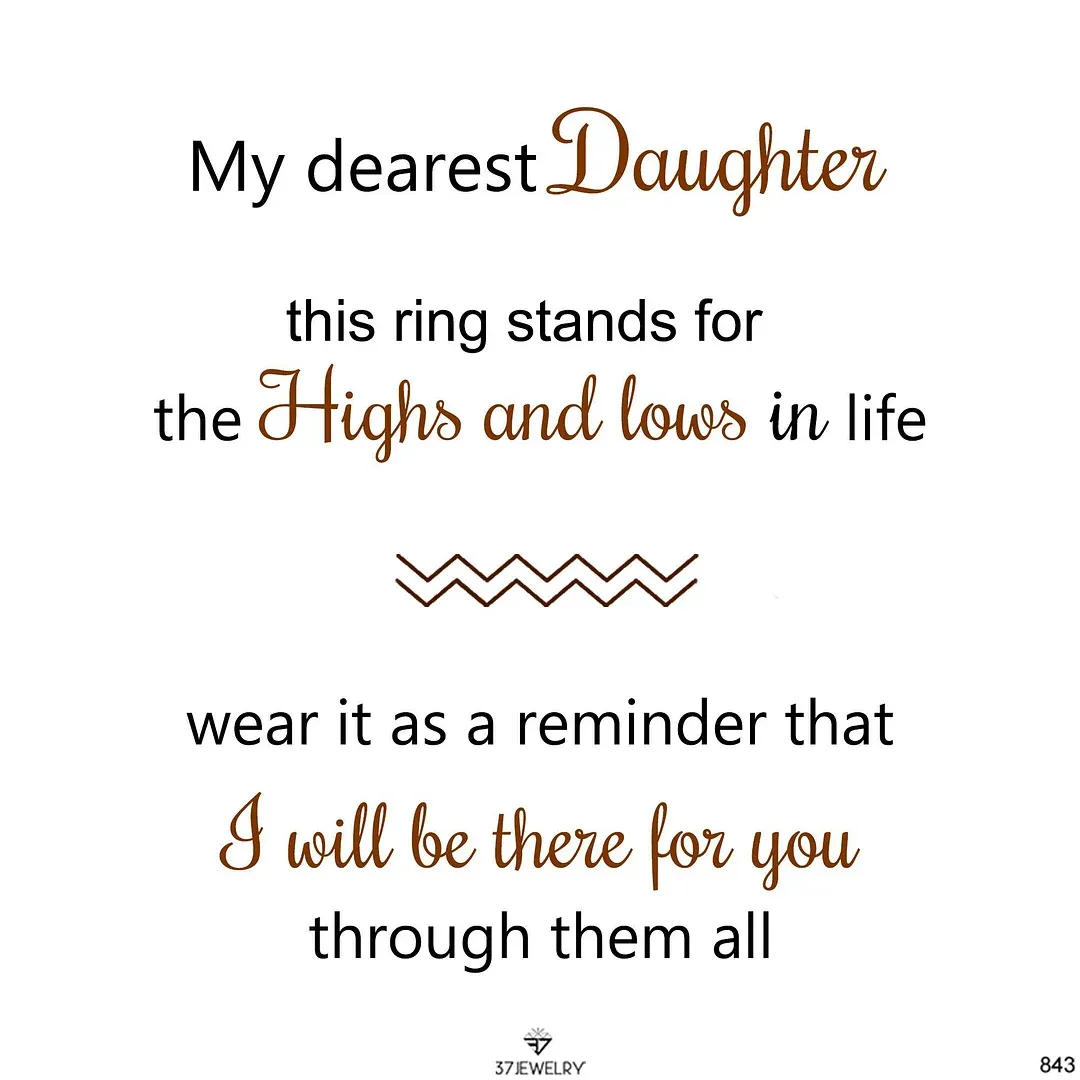 For Daughter - Mom's Love Highs & Lows Wave Ring