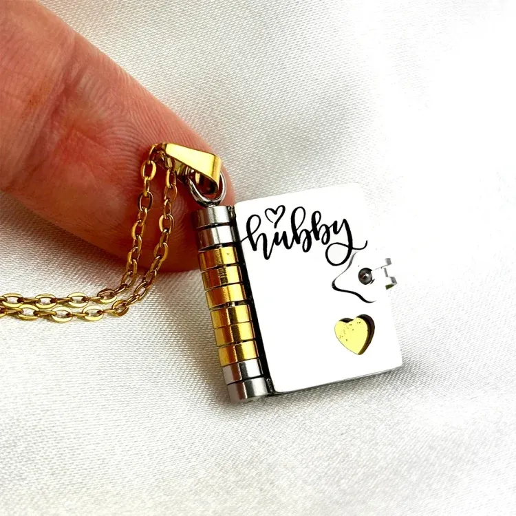 [Copy]For Unbiological Daughter - Love You Always & Forever Book Necklace