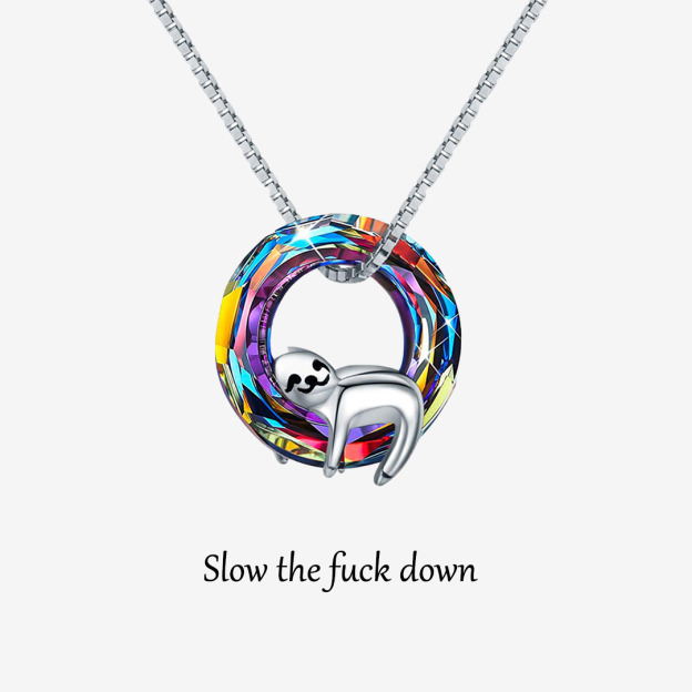 S925 Crystal Sloth Necklace