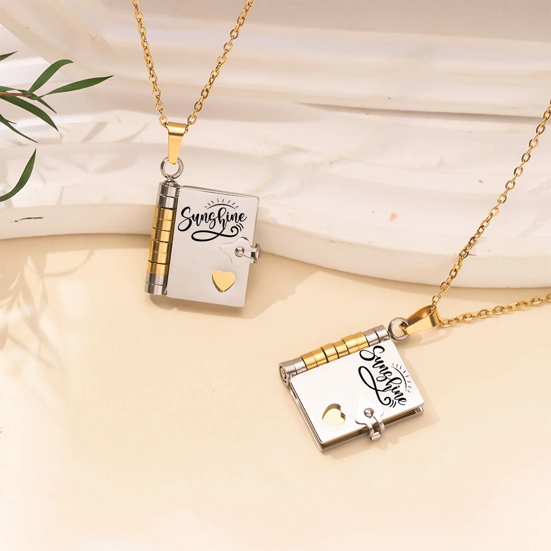 For Daughter - You're My Sunshine Book Necklace