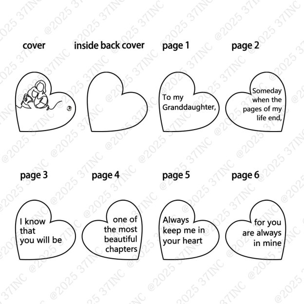 For Granddaughter - The Most Beautiful Chapter Heart Book Necklace