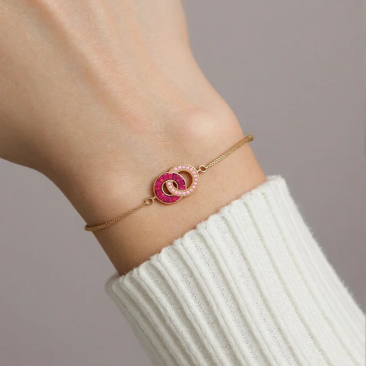 For Granddaughter-Customized Birthstones Circle Bracelet