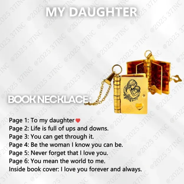 For Daughter - I Love You Forever & Always Book Necklace
