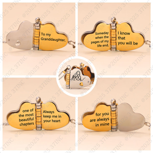 For Granddaughter - The Most Beautiful Chapter Heart Book Necklace