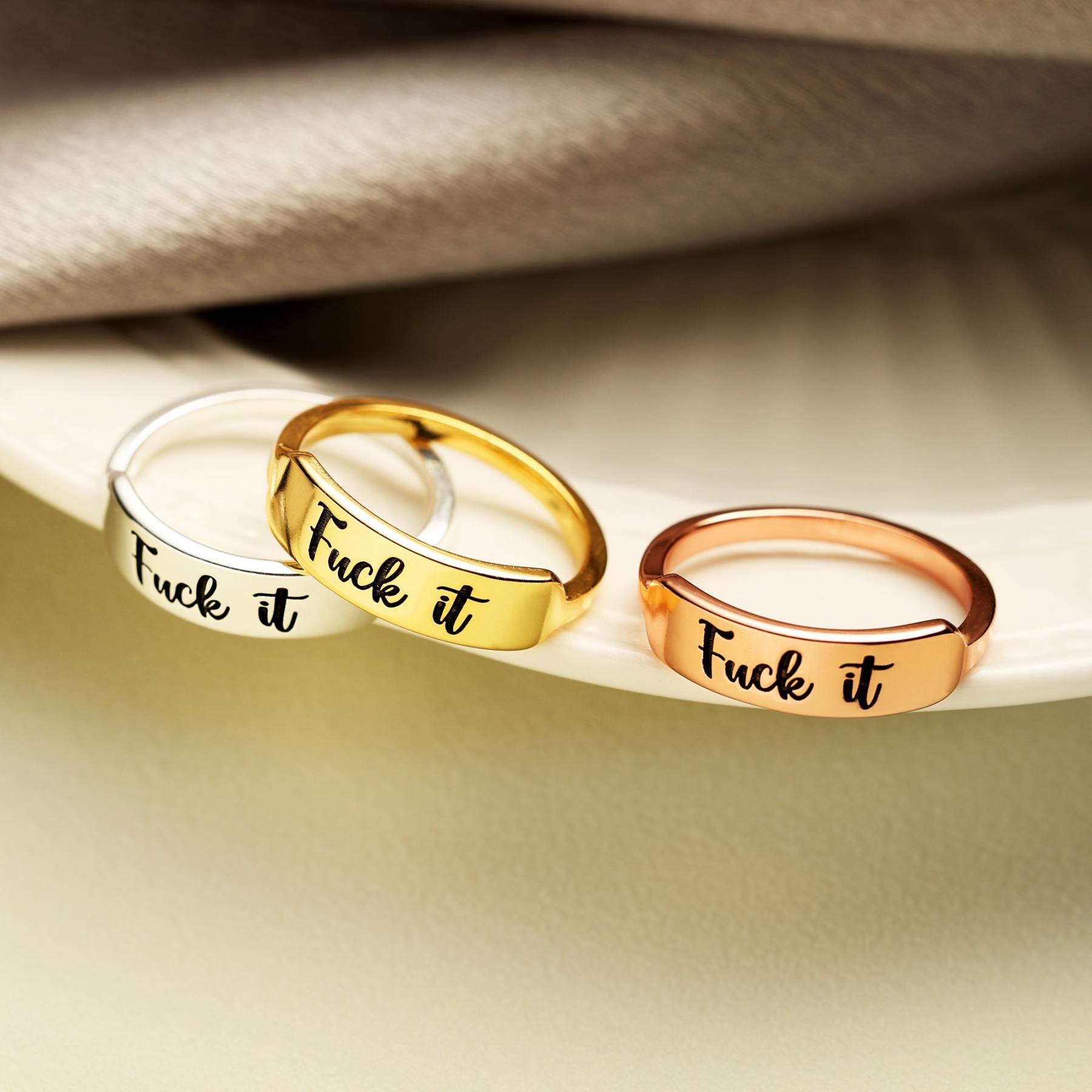 Fuck It Dainty Bar Ring