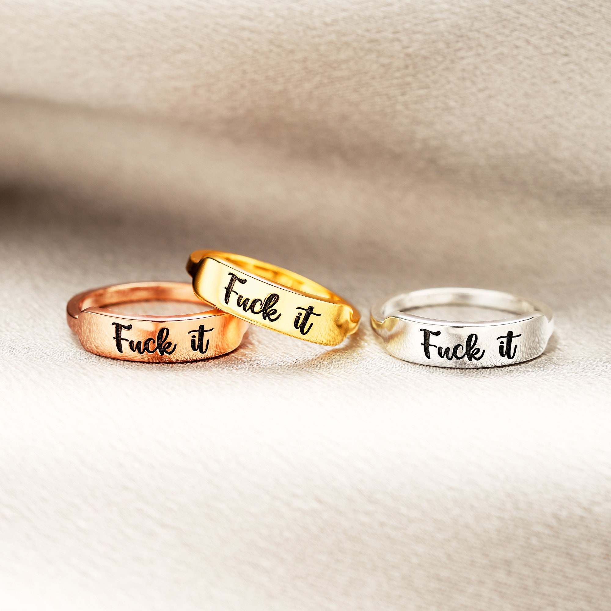 Fuck It Dainty Bar Ring