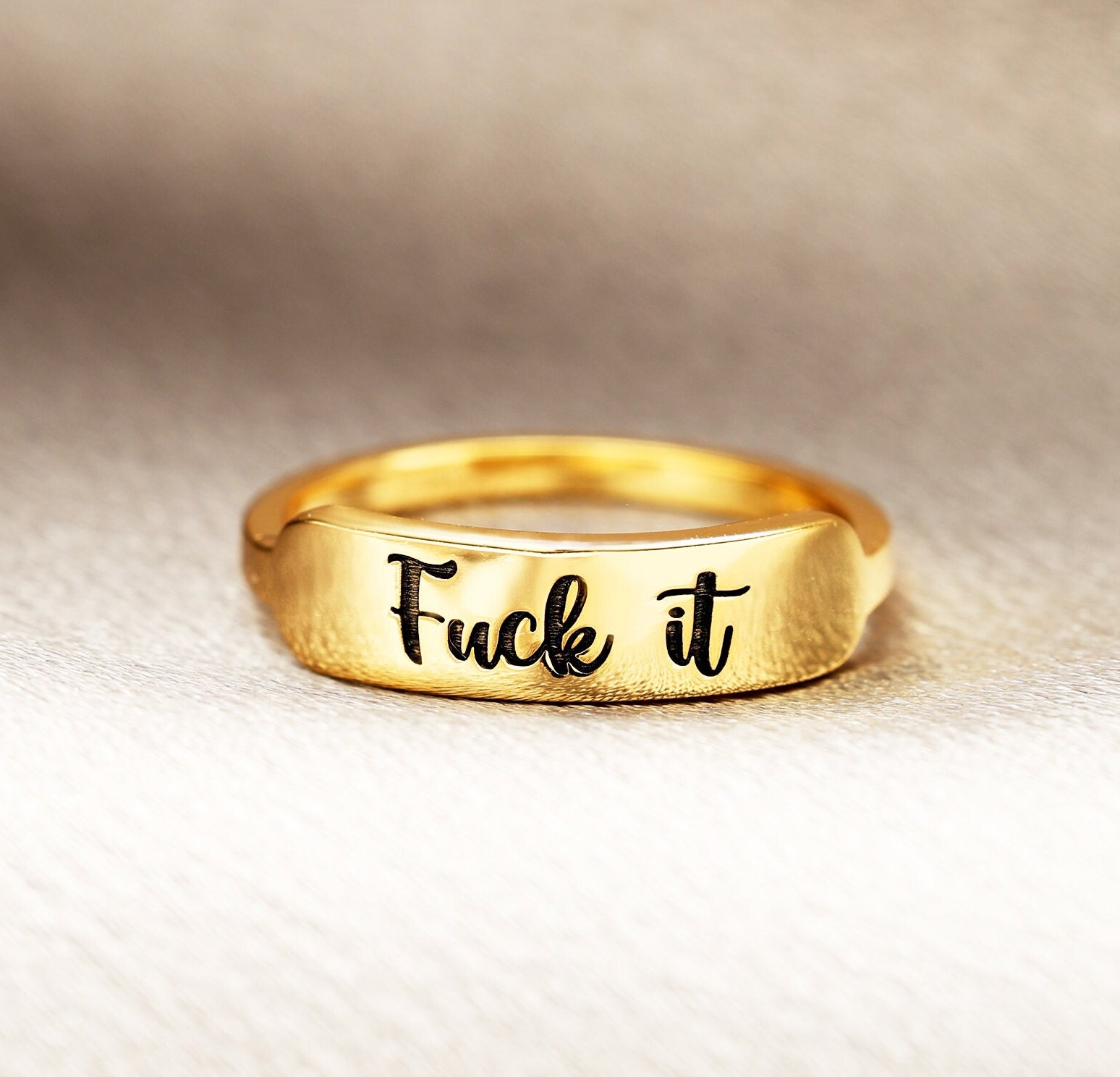 Fuck It Dainty Bar Ring